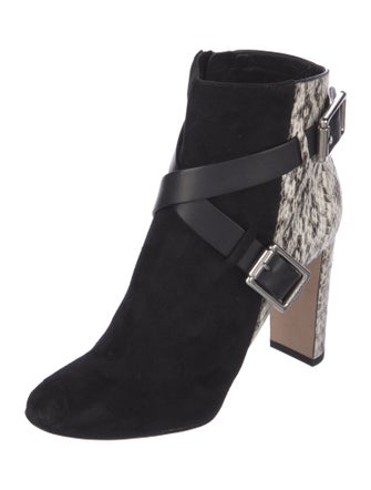 Jimmy Choo Suede Animal Print Mules