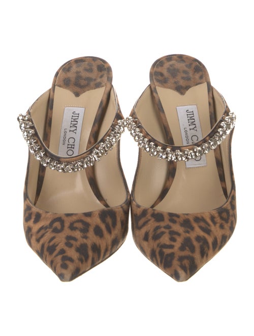 Jimmy Choo Suede Animal Print Mules