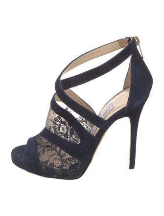 Jimmy Choo Suede Lace Pattern Pumps