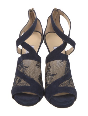 Jimmy Choo Suede Lace Pattern Pumps