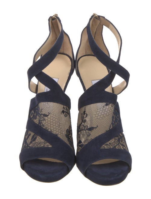 Jimmy Choo Suede Lace Pattern Pumps