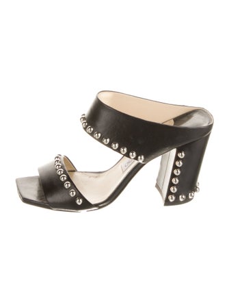 Jimmy Choo Leather Studded Accents Slides