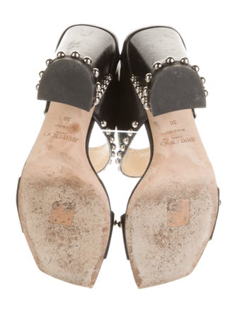 Jimmy Choo Leather Studded Accents Slides