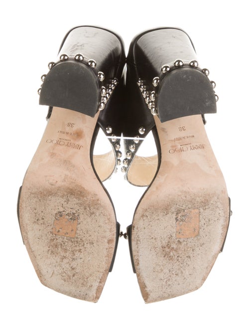 Jimmy Choo Leather Studded Accents Slides