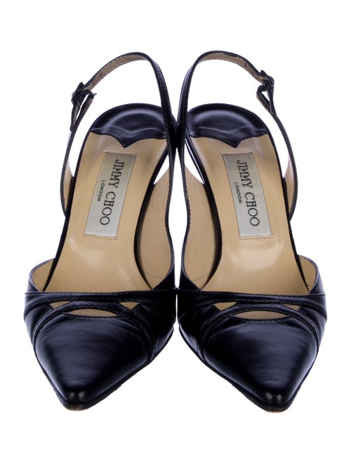 Jimmy Choo Leather Cutout Accent Slingback Pumps