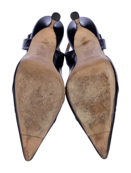 Jimmy Choo Leather Cutout Accent Slingback Pumps