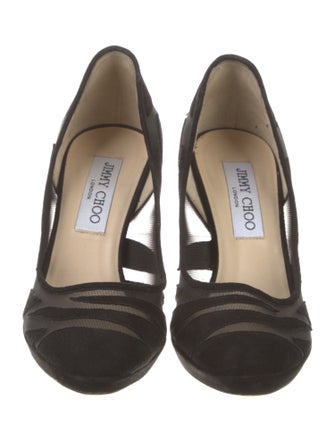 Jimmy Choo Suede Mesh Accents D'Orsay Pumps
