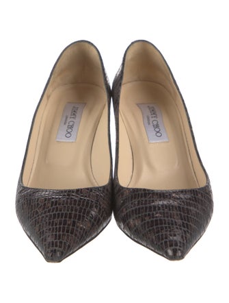 Jimmy Choo Embossed Leather Printed Pumps