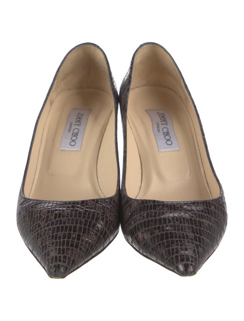Jimmy Choo Embossed Leather Printed Pumps