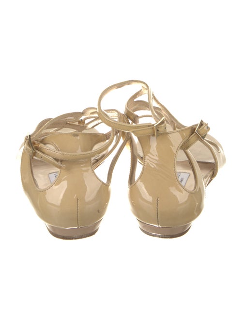 Jimmy Choo Patent Leather Leather Trim Embellishment Gladiator Sandals