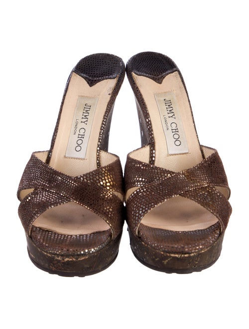 Jimmy Choo Suede Animal Print Slides