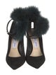 Jimmy Choo Suede Fur Trim Pumps
