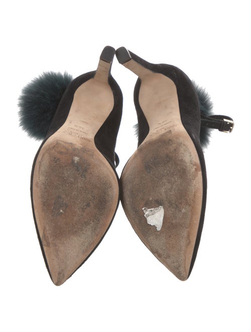 Jimmy Choo Suede Fur Trim Pumps
