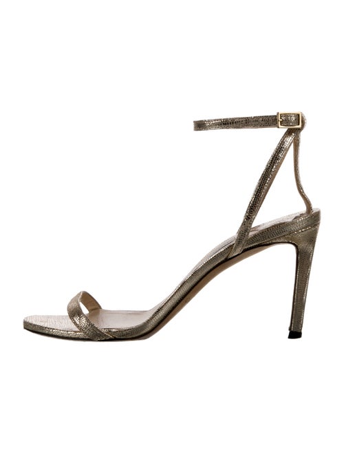 Jimmy Choo Leather Glitter Accents Sandals