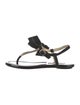 Jimmy Choo Suede Bow Accents T-Strap Sandals
