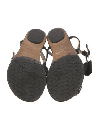 Jimmy Choo Suede Bow Accents T-Strap Sandals