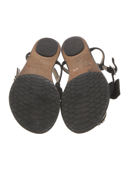 Jimmy Choo Suede Bow Accents T-Strap Sandals