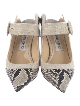 Jimmy Choo Leather Animal Print Mules