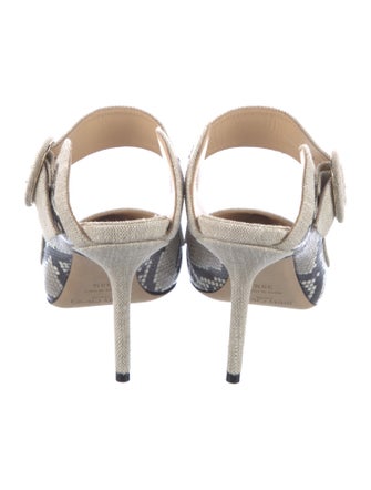 Jimmy Choo Leather Animal Print Mules