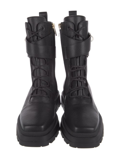 Jimmy Choo Rockstud Accents Leather Combat Boots