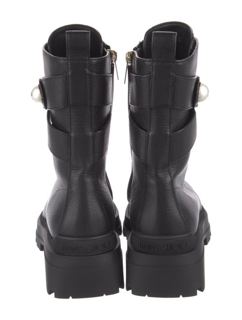 Jimmy Choo Rockstud Accents Leather Combat Boots