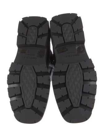 Jimmy Choo Rockstud Accents Leather Combat Boots