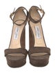 Jimmy Choo Suede Whipstitch Trim Sandals