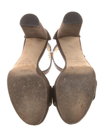 Jimmy Choo Suede Whipstitch Trim Sandals