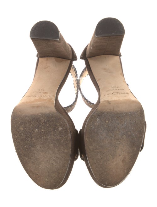 Jimmy Choo Suede Whipstitch Trim Sandals