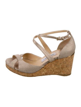 Jimmy Choo Leather Animal Print Sandals