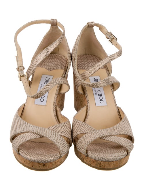 Jimmy Choo Leather Animal Print Sandals