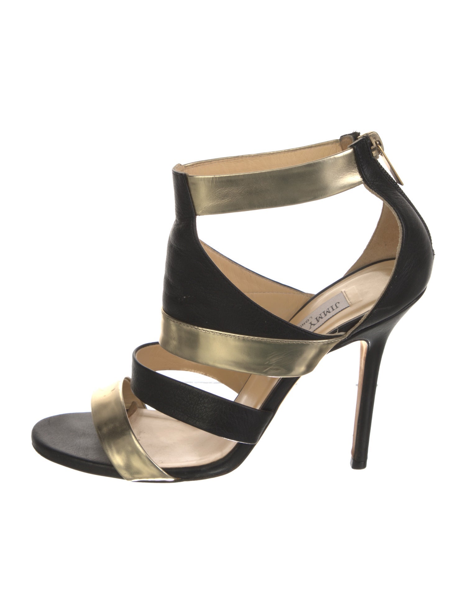 Jimmy Choo Leather Colorblock Pattern Sandals