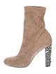 Jimmy Choo Suede Crystal Embellishments Sock Boots