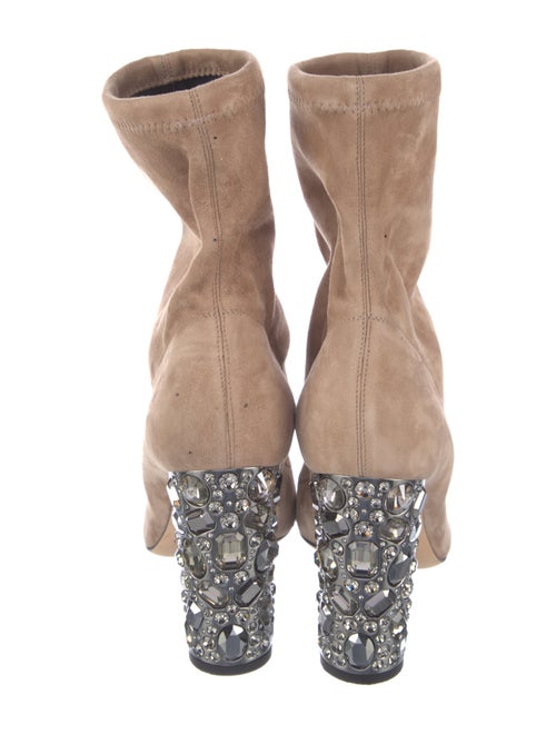 Jimmy Choo Suede Crystal Embellishments Sock Boots