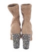 Jimmy Choo Suede Crystal Embellishments Sock Boots