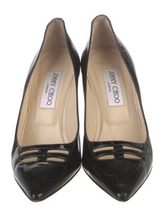 Jimmy Choo Patent Leather Cutout Accent Pumps