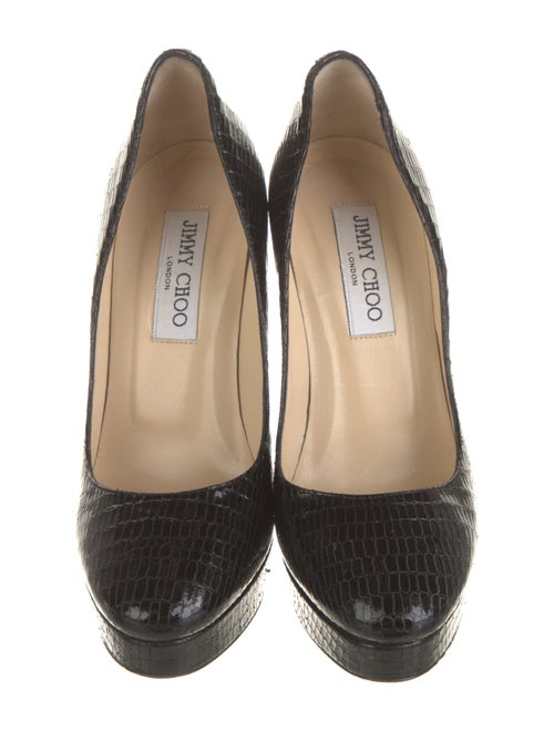 Jimmy Choo Embossed Leather Animal Print Pumps