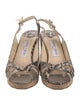 Jimmy Choo Embossed Leather Animal Print Slingback Sandals