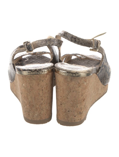 Jimmy Choo Embossed Leather Animal Print Slingback Sandals