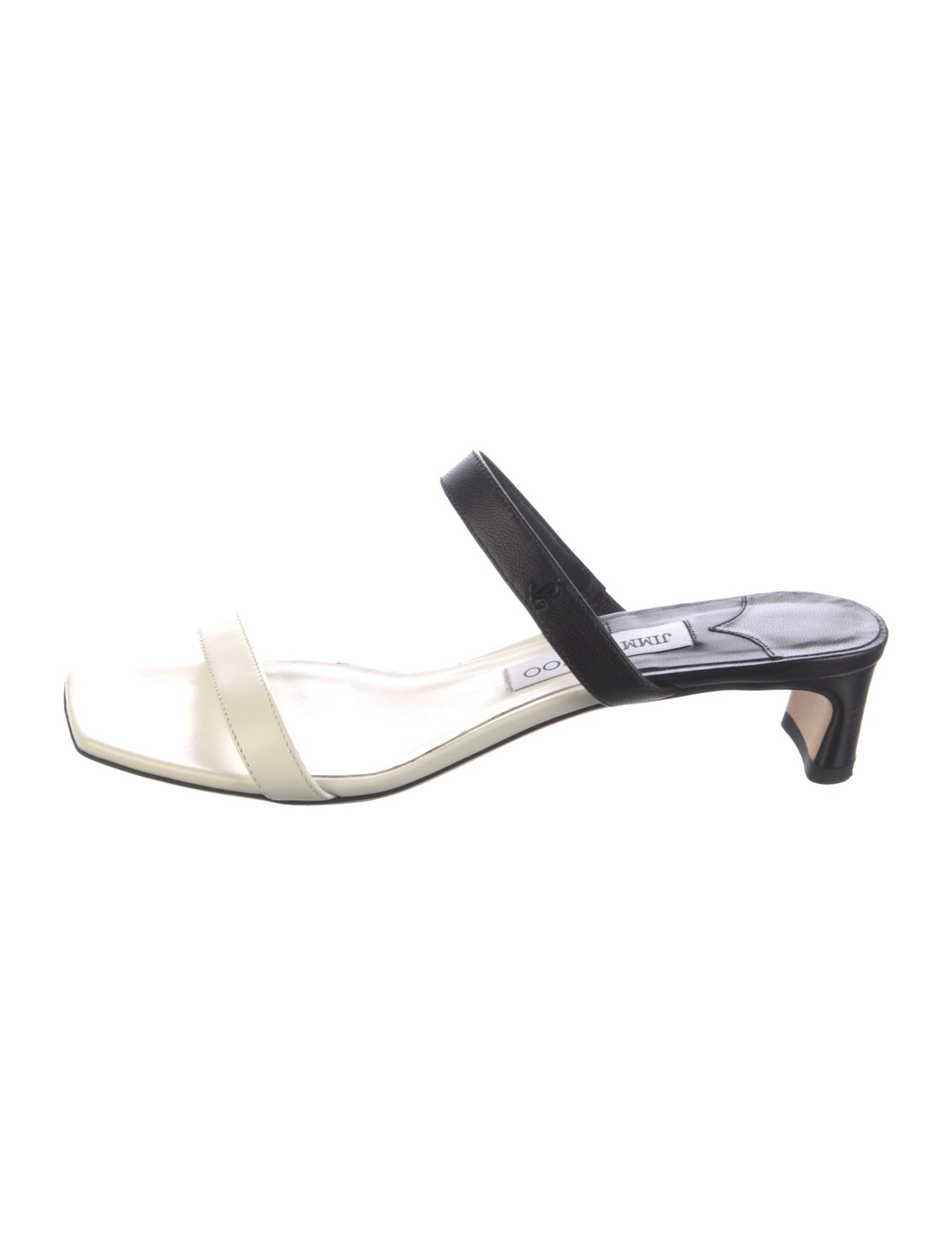 Jimmy Choo Leather Colorblock Pattern Slides