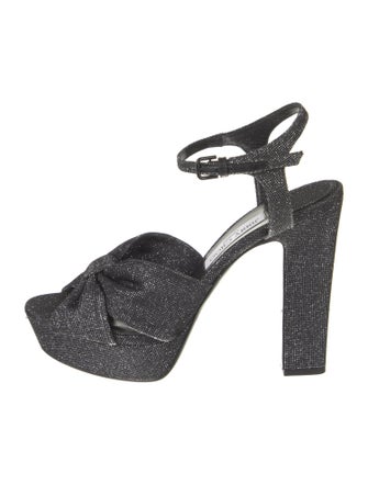 Jimmy Choo Canvas Glitter Accents Sandals