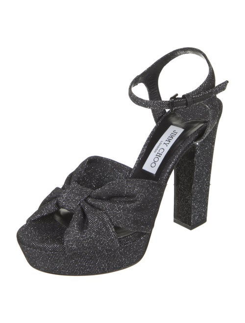 Jimmy Choo Canvas Glitter Accents Sandals