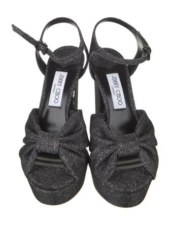 Jimmy Choo Canvas Glitter Accents Sandals