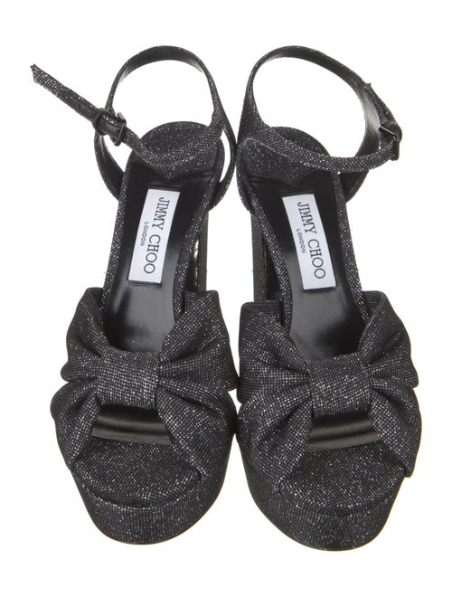 Jimmy Choo Canvas Glitter Accents Sandals