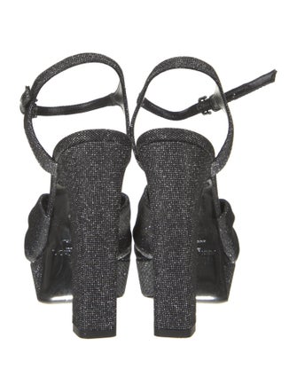 Jimmy Choo Canvas Glitter Accents Sandals