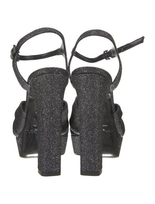 Jimmy Choo Canvas Glitter Accents Sandals