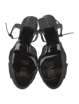 Jimmy Choo Canvas Glitter Accents Sandals