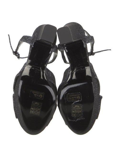 Jimmy Choo Canvas Glitter Accents Sandals