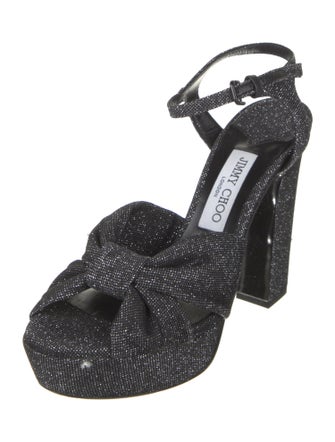 Jimmy Choo Animal Print Glitter Accents Sandals