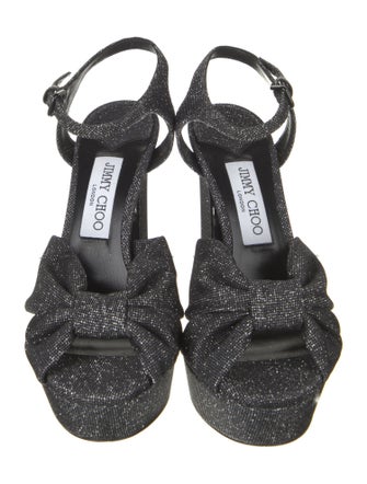 Jimmy Choo Animal Print Glitter Accents Sandals